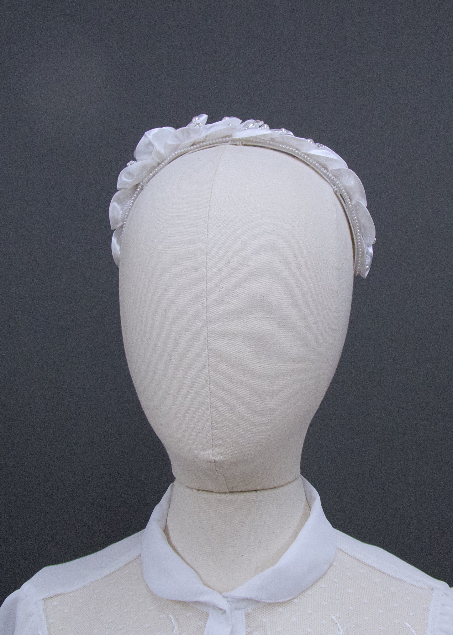 Ophelia White Bridal Head Piece
