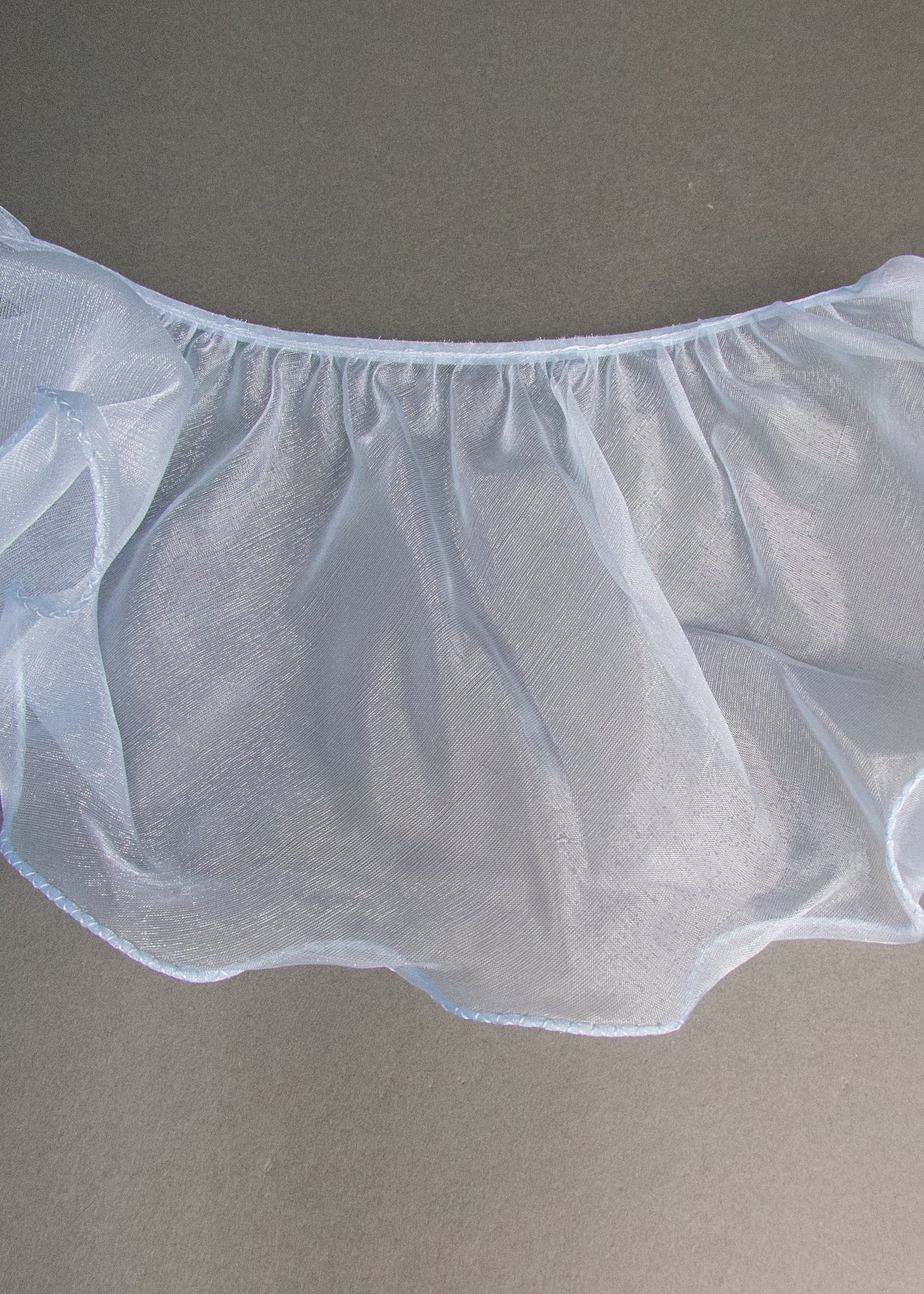 7 Inch Baby Blue Sparkle Organza Trim, Sold by the yard