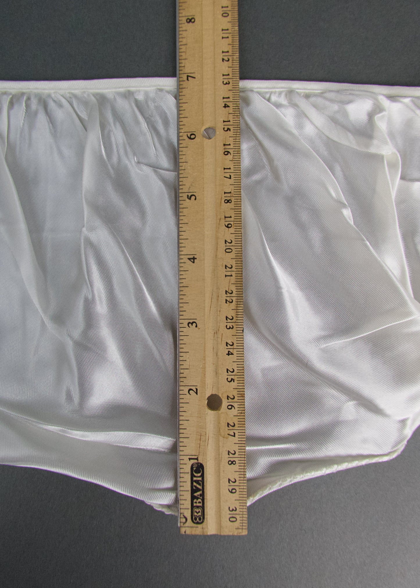 7 Inch Bridal White Ruffle Satin Trim, Sold by the yard