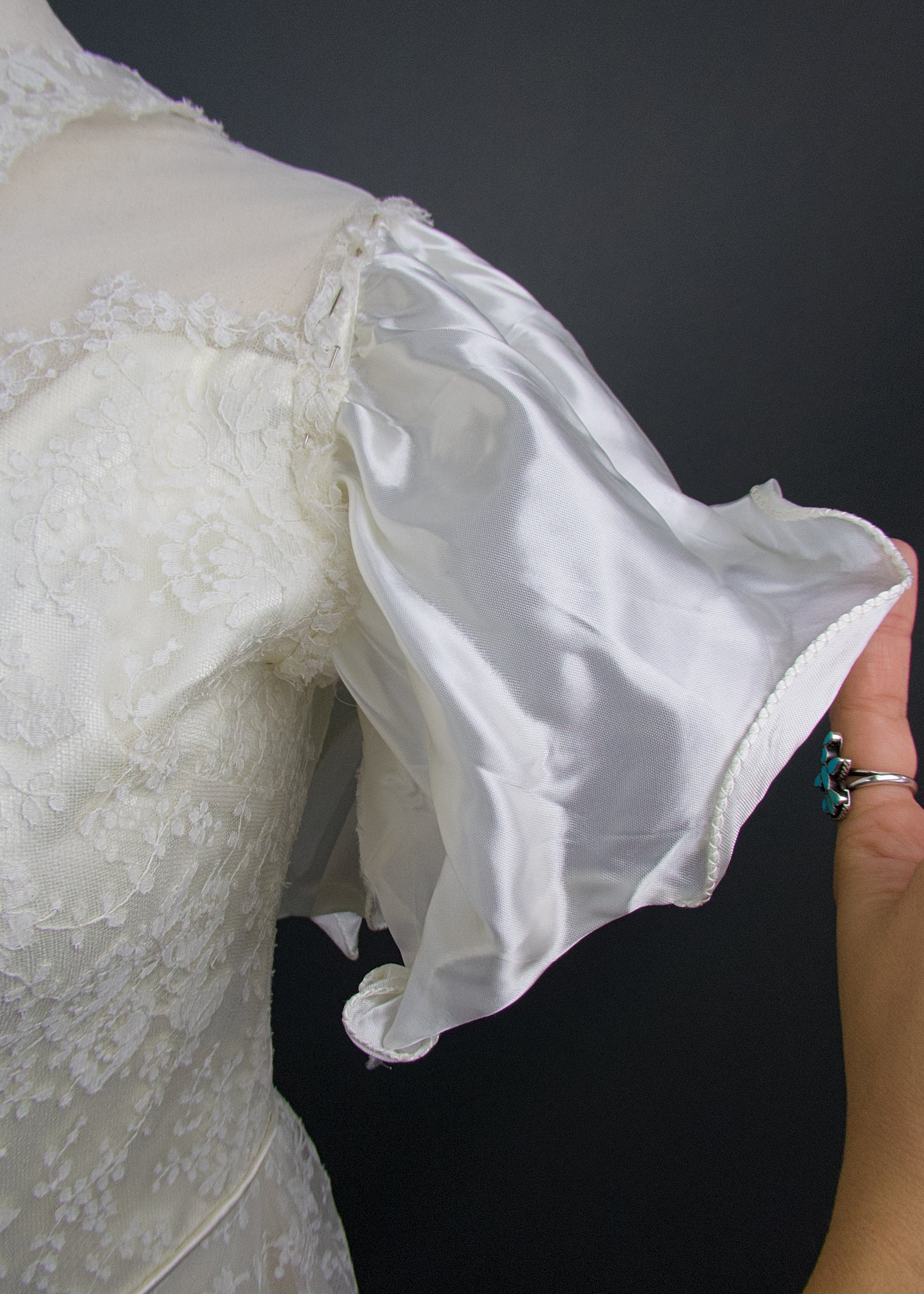 7 Inch Bridal White Ruffle Satin Trim, Sold by the yard