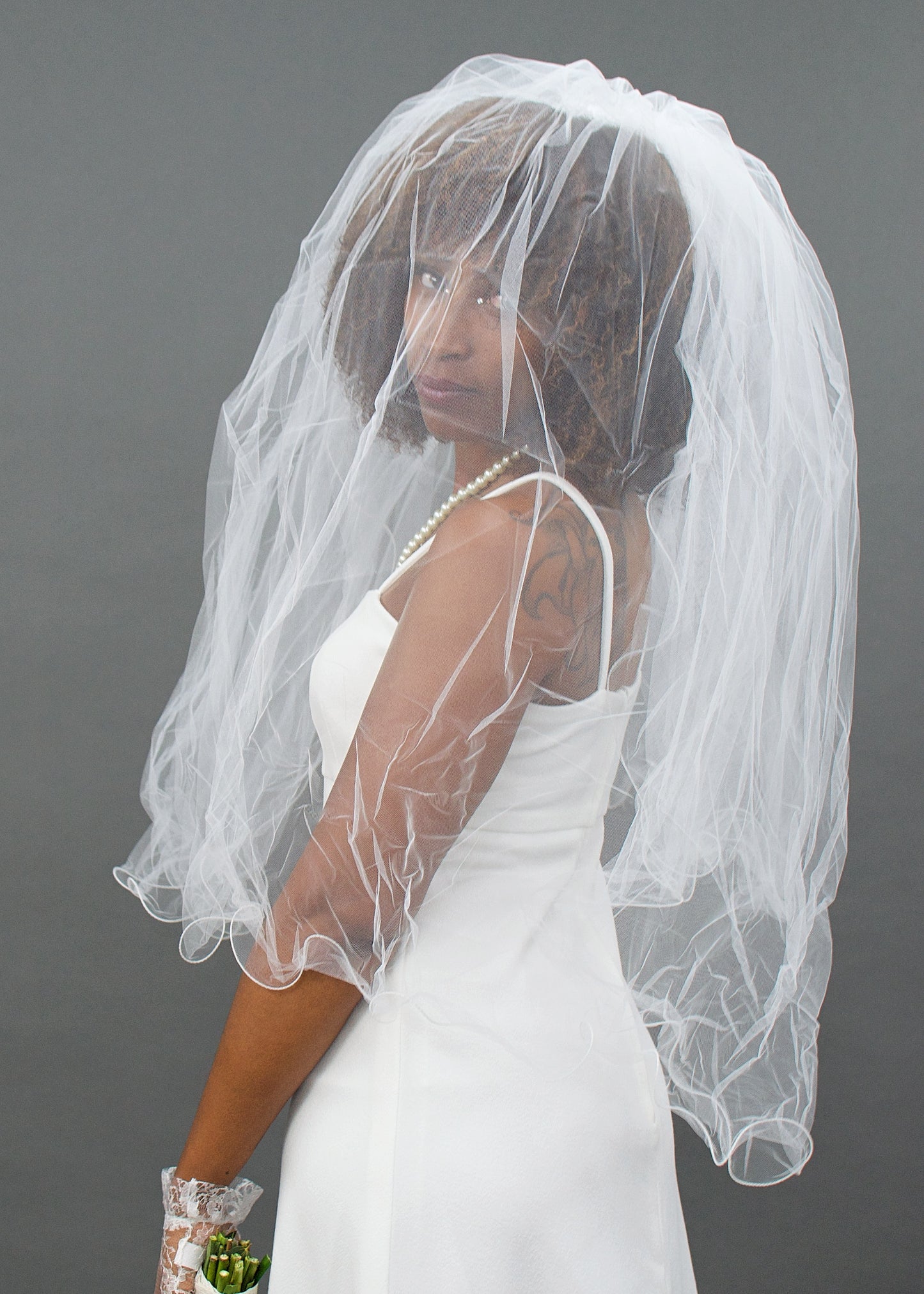 Ella Swirly Hem Veil