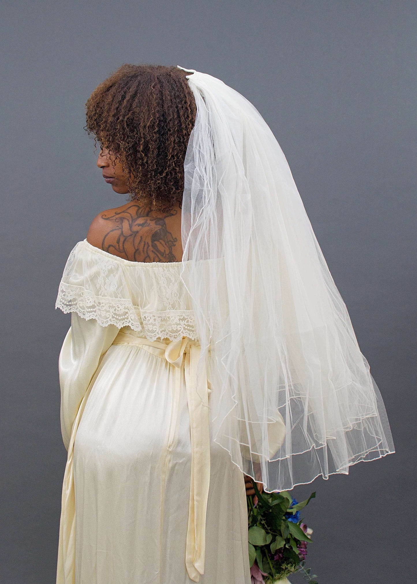 Hannah Three Tier Ivory Veil