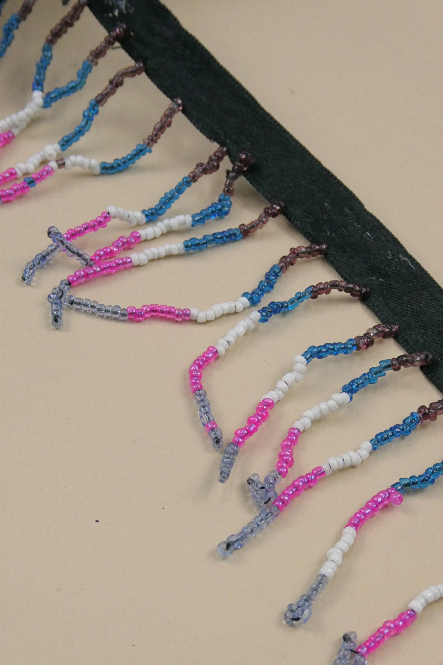 Multi Colored Beaded Trim, Sold by the yard