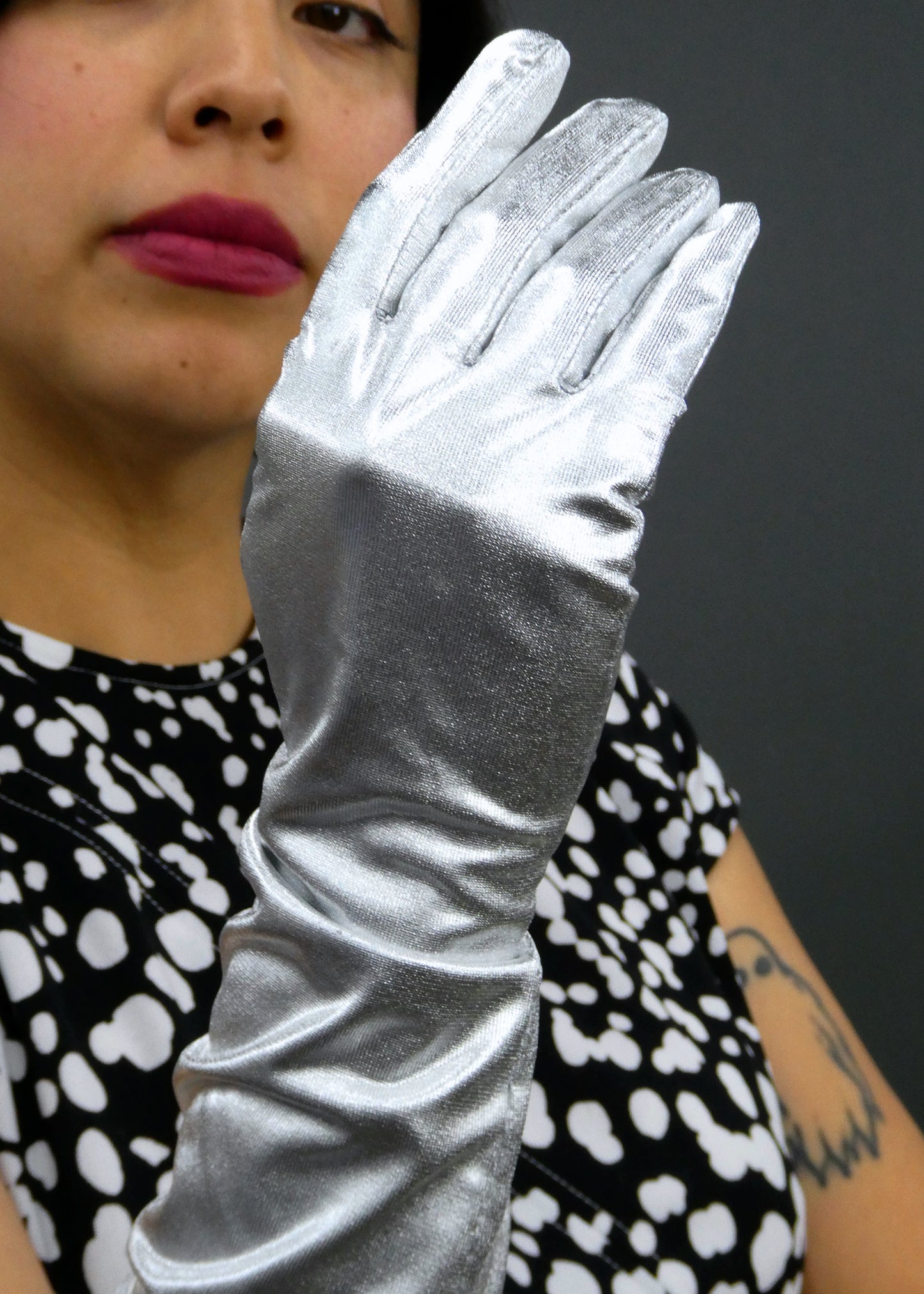 Silver Atomic Age Gloves