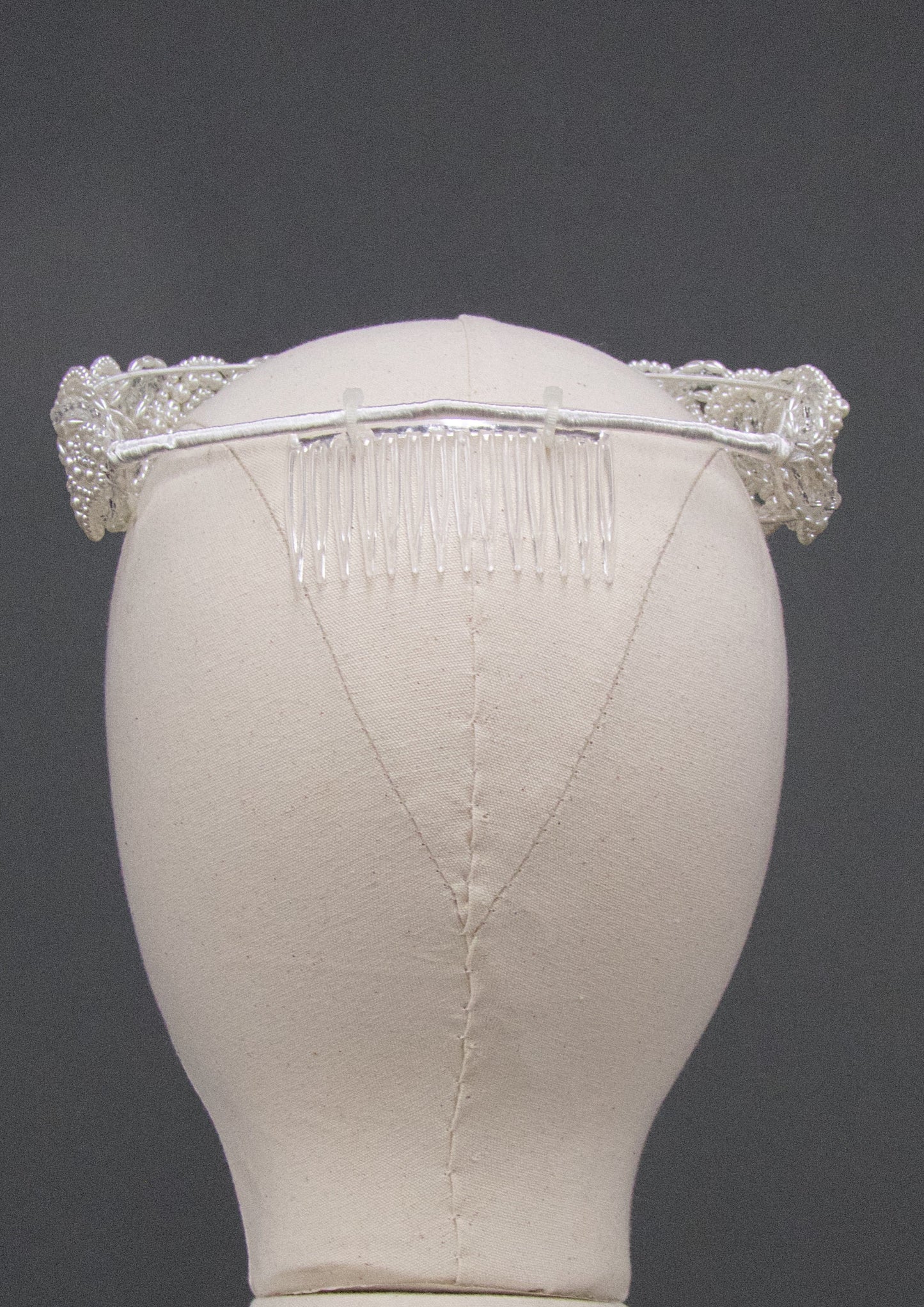 Vintage 1980s Deadstock Braided Pearl & Glass Beaded Bridal Crown