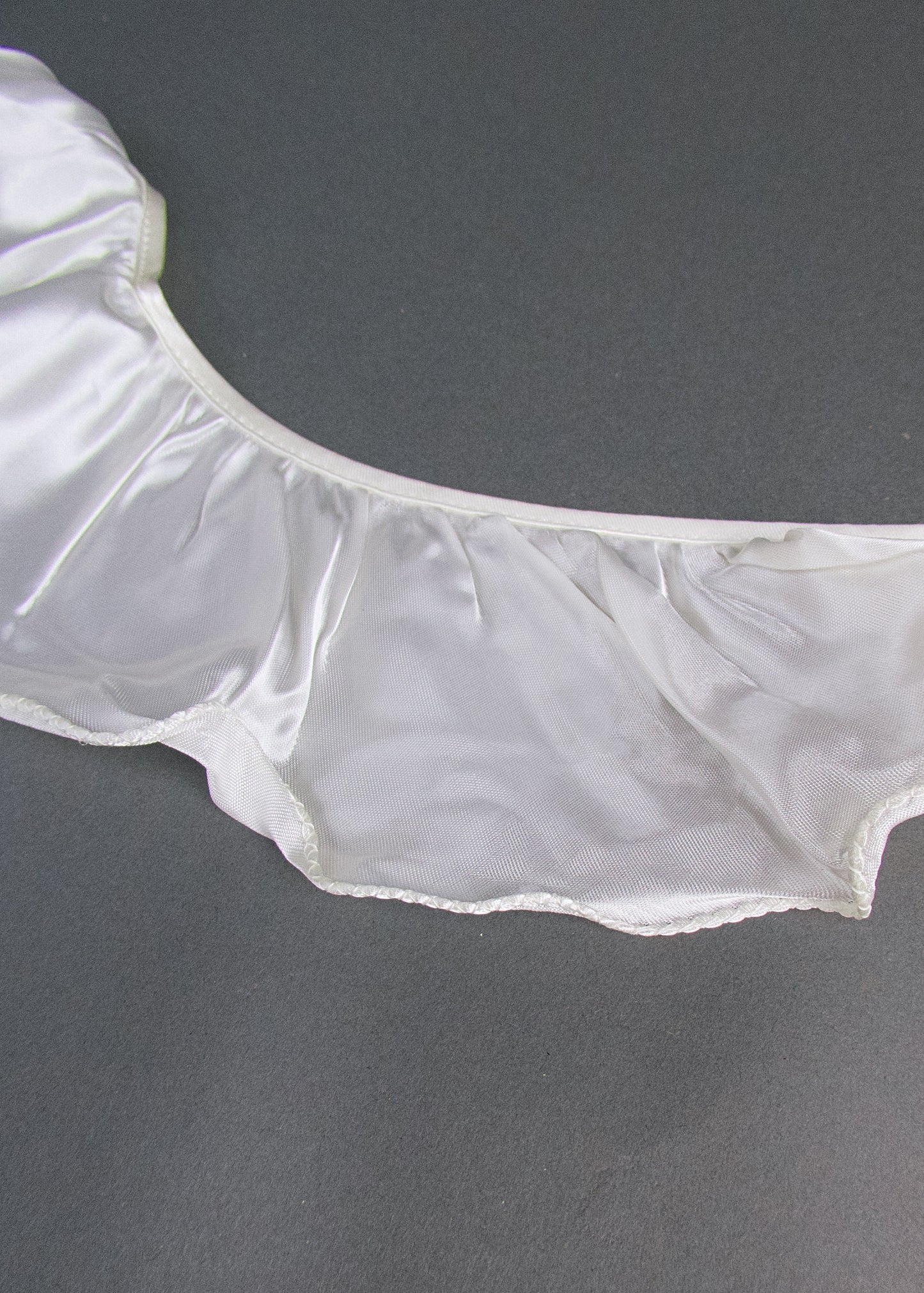 4 Inch Bridal White Ruffle Satin Trim, Sold by the yard