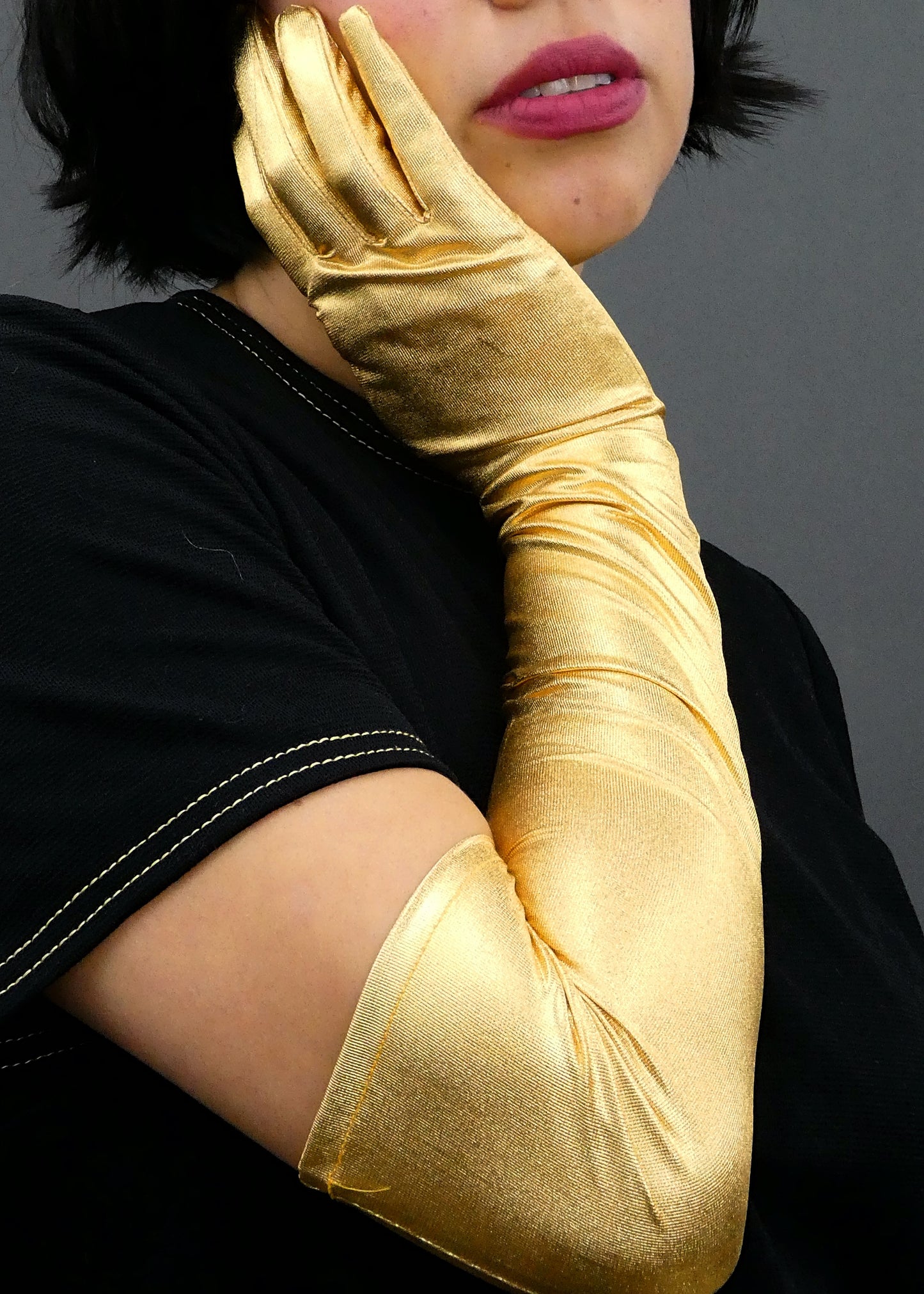 Gold Intergalactic Space Age Opera Gloves