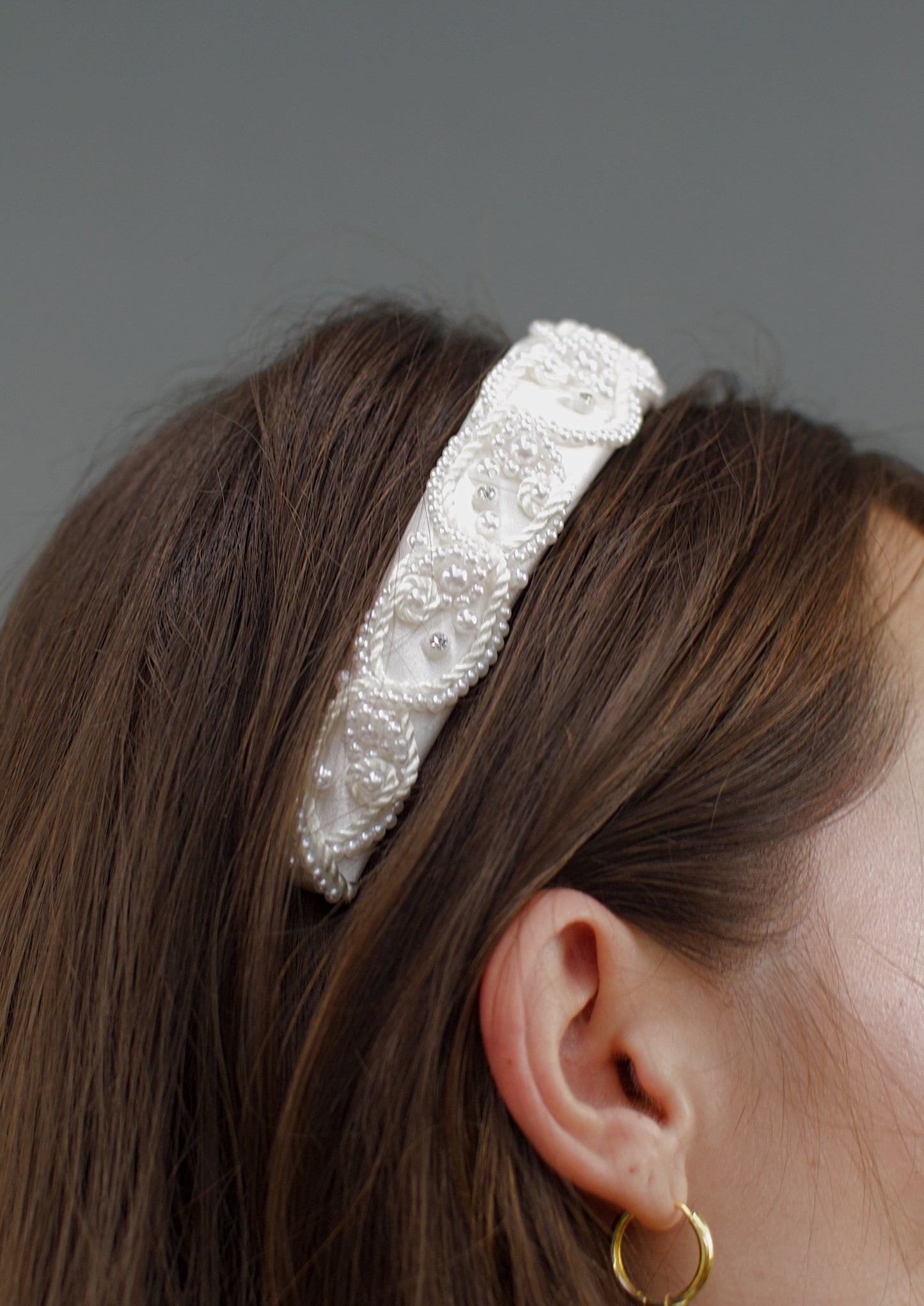 Vintage 1990s Rope & Pearl Bridal Headband