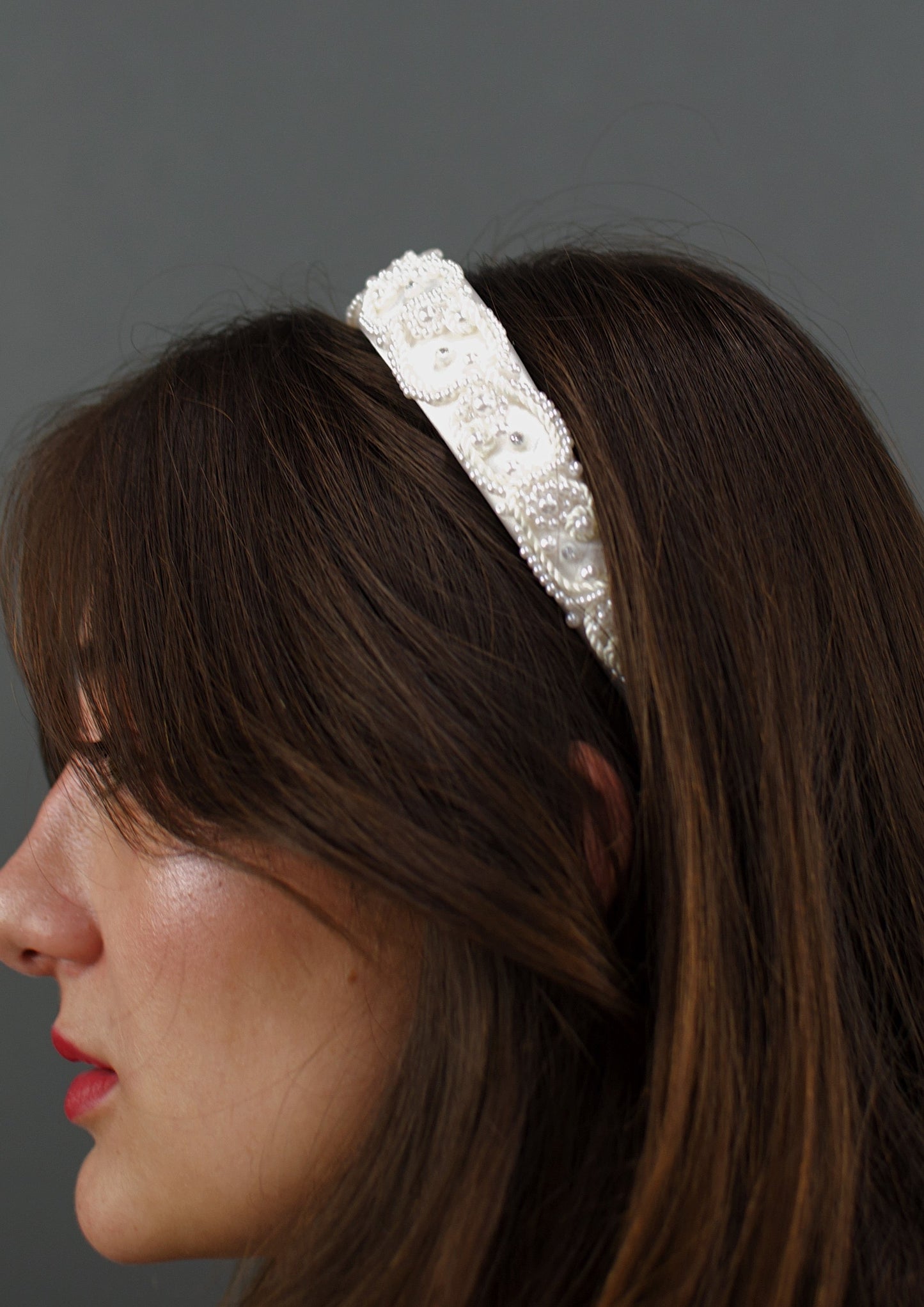 Vintage 1990s Rope & Pearl Bridal Headband