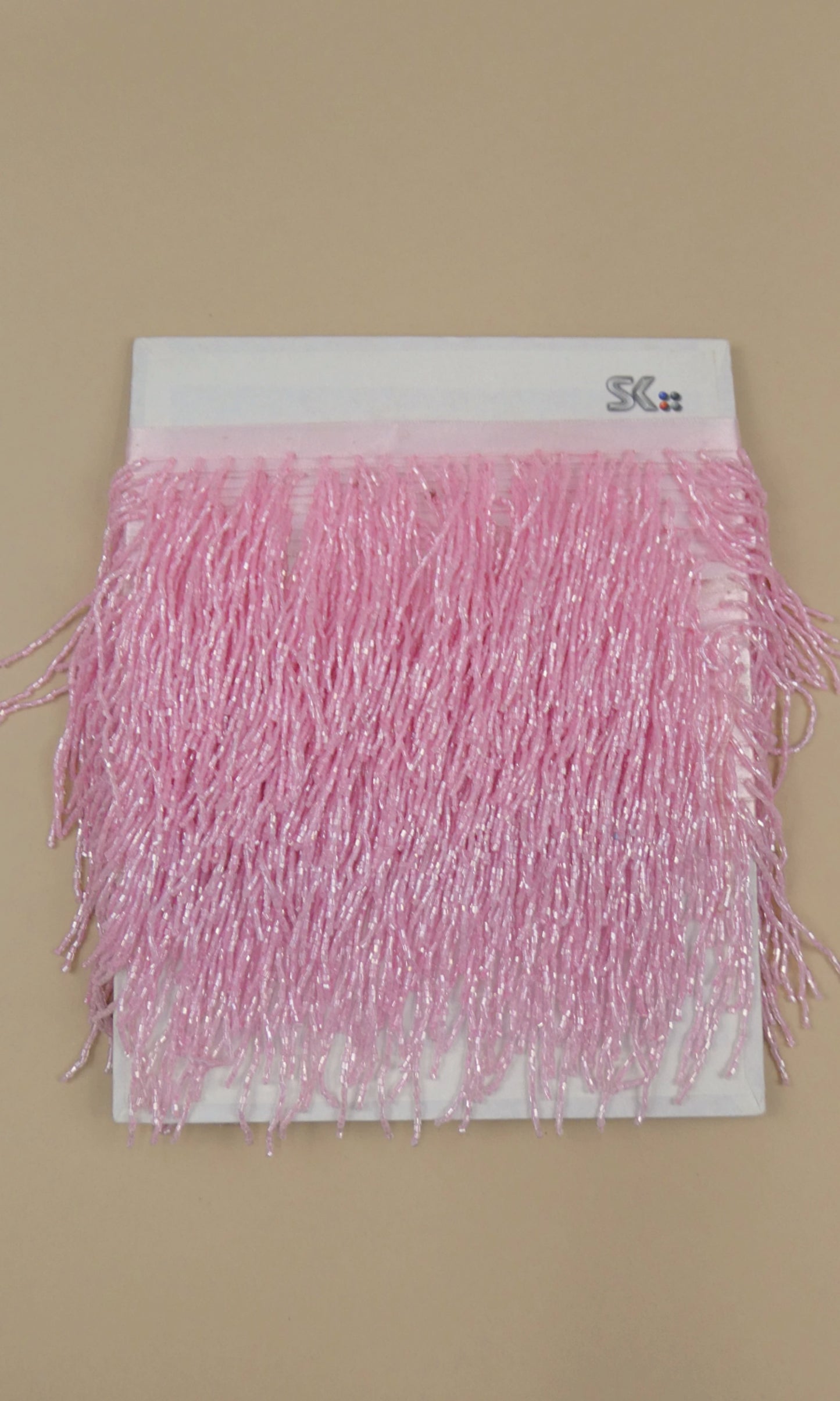 Bright Pink Thin Beaded Trim, Sold by the yard