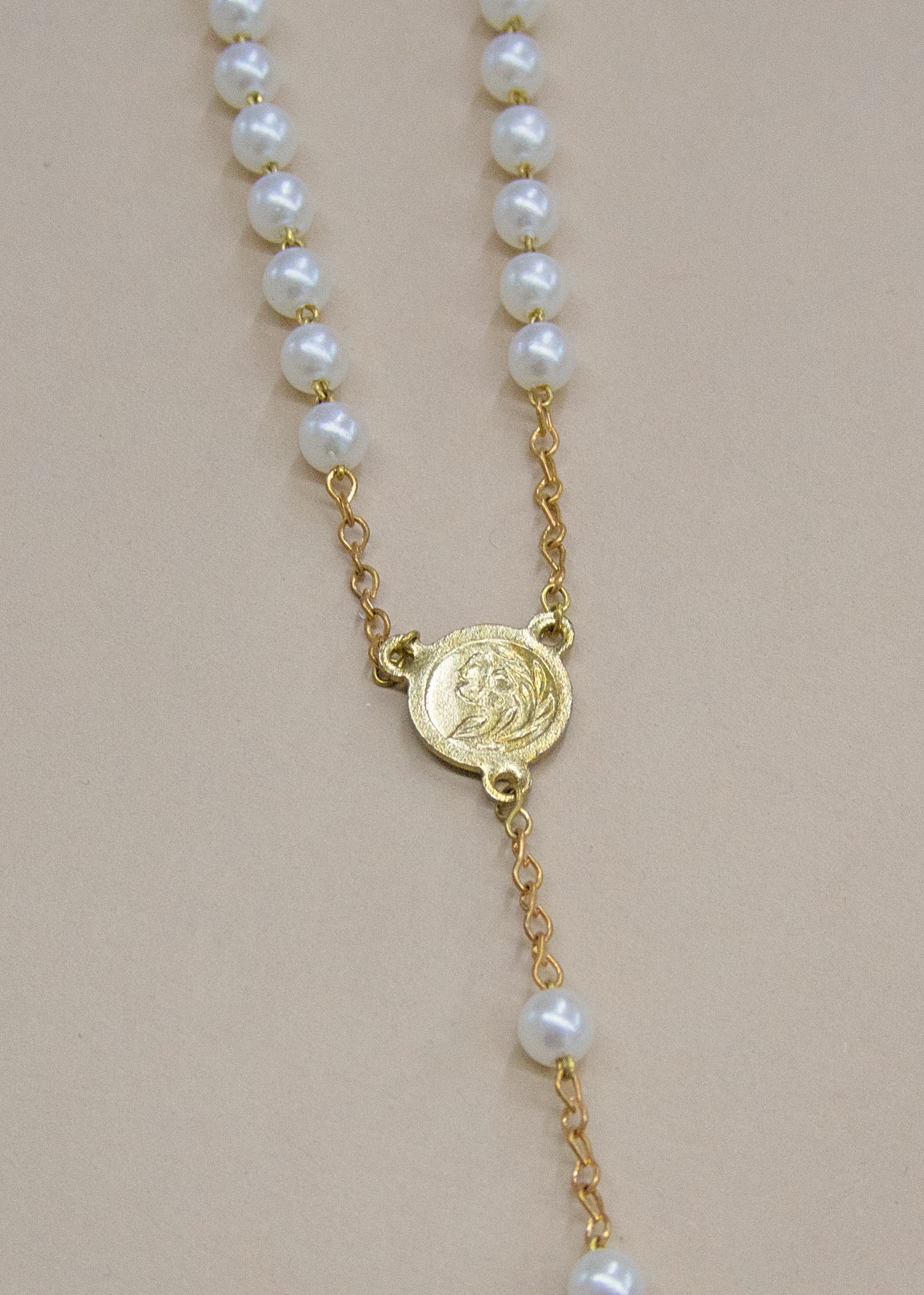 Vintage Faux Pearl Prayer Rosary