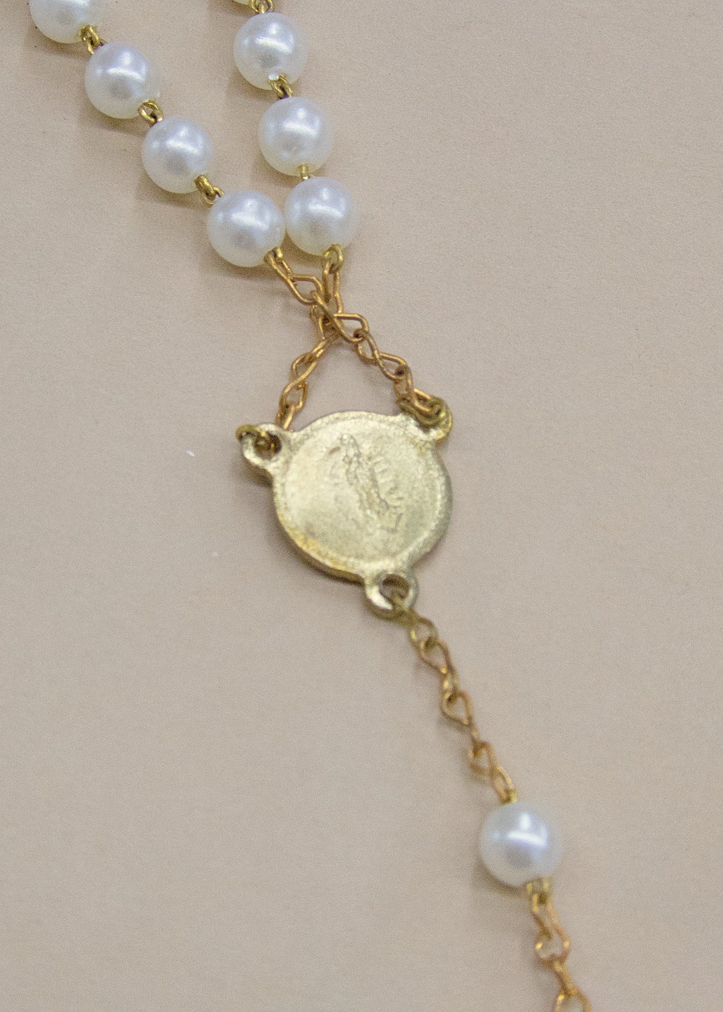 Vintage Faux Pearl Prayer Rosary