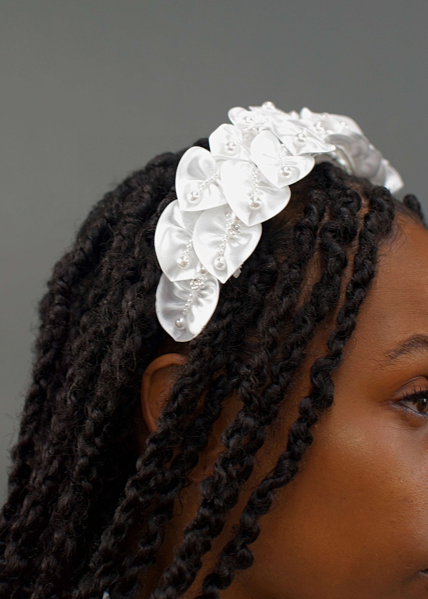 Ophelia White Bridal Head Piece