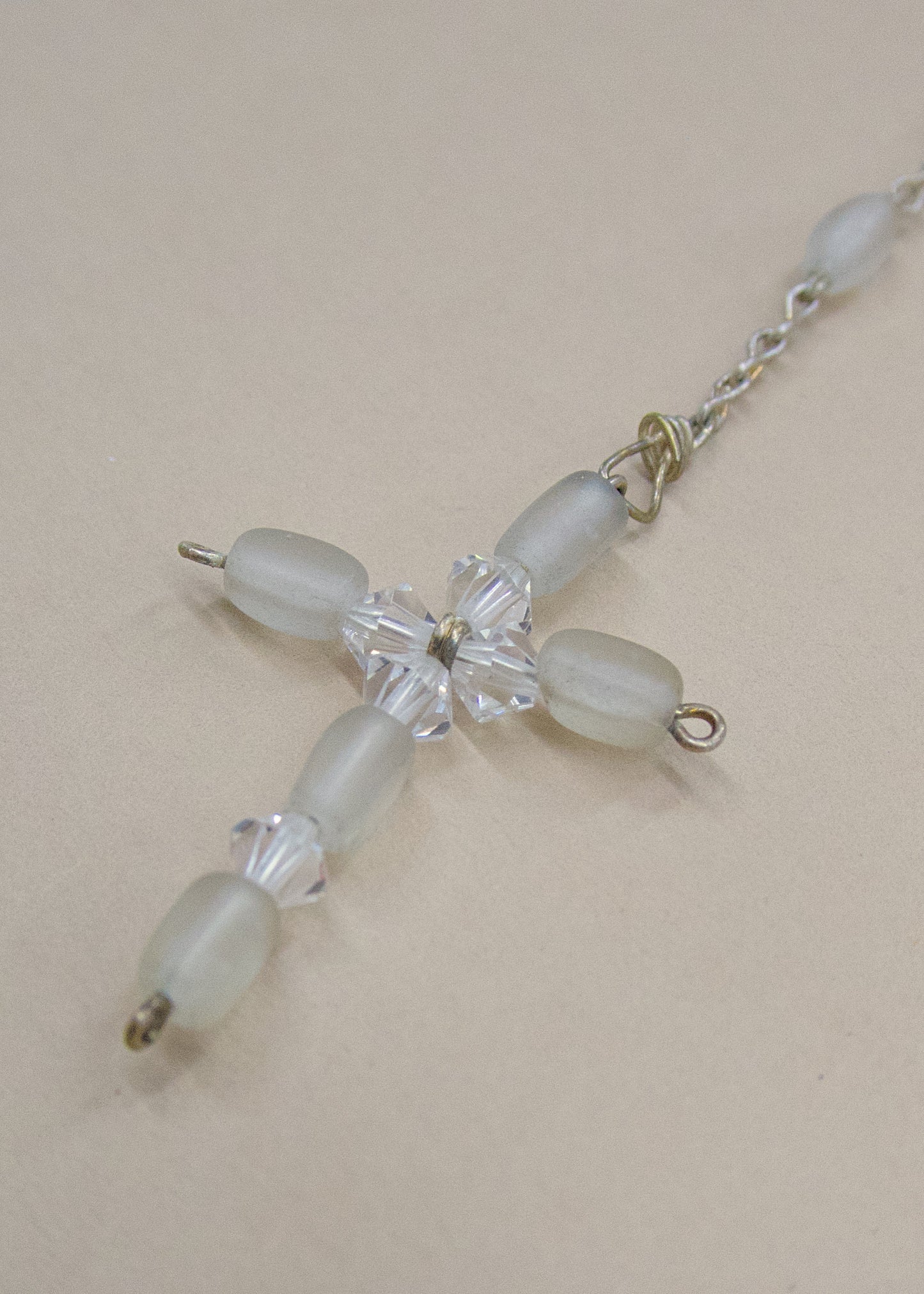 Vintage Petite Frosted Beaded Rosary