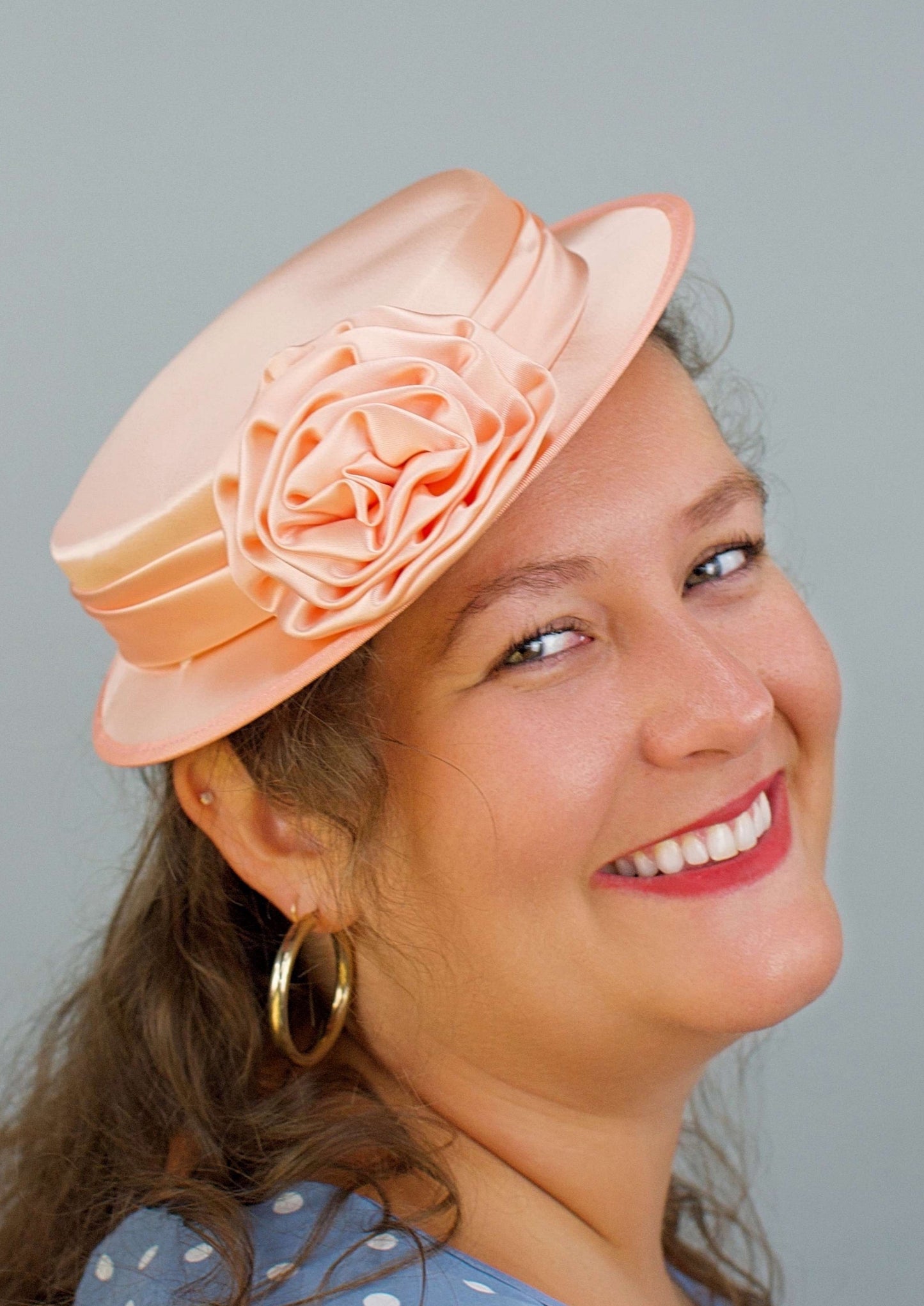 Ruby Rosette Satin Hat