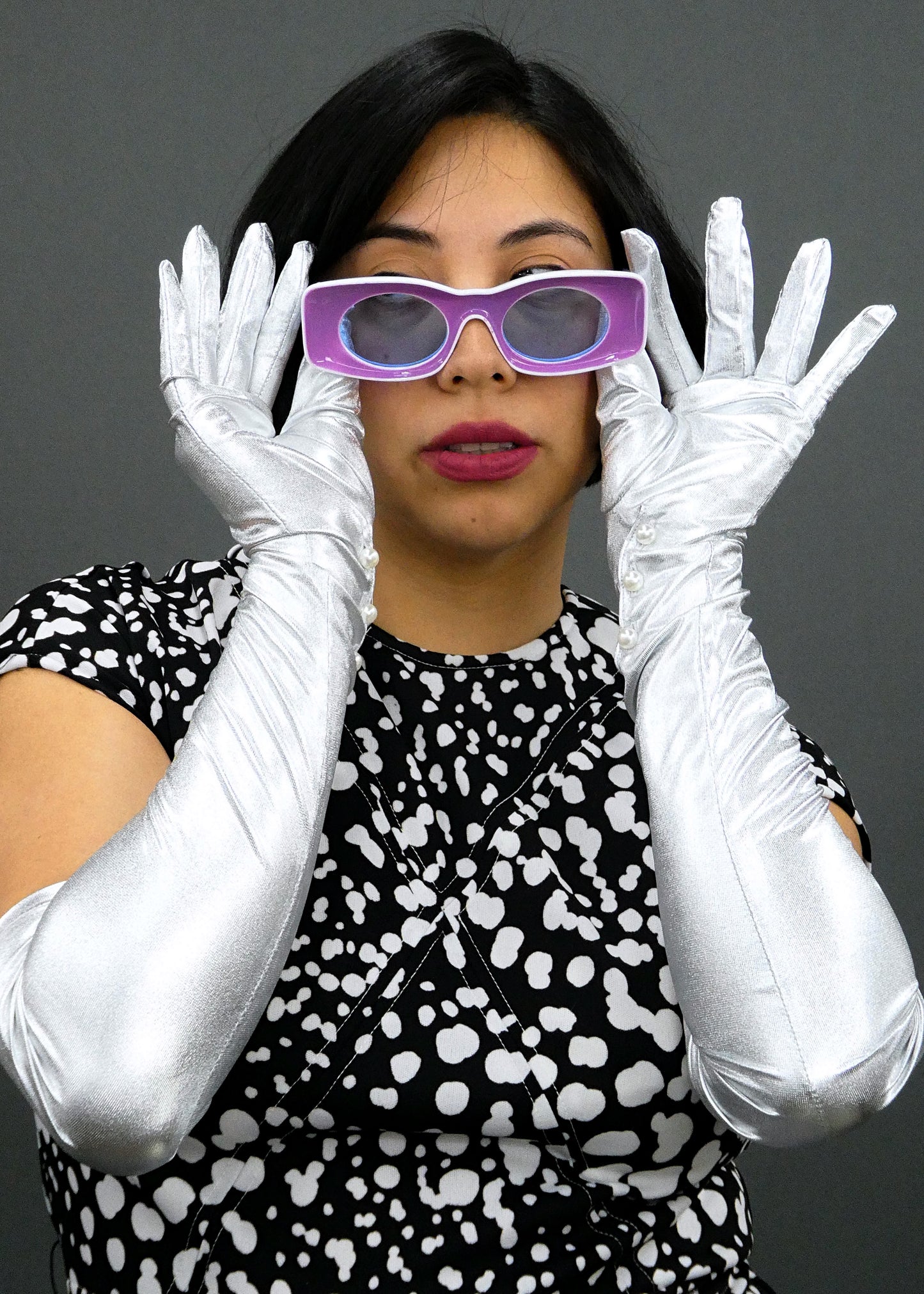Silver Intergalactic Space Age Opera Gloves