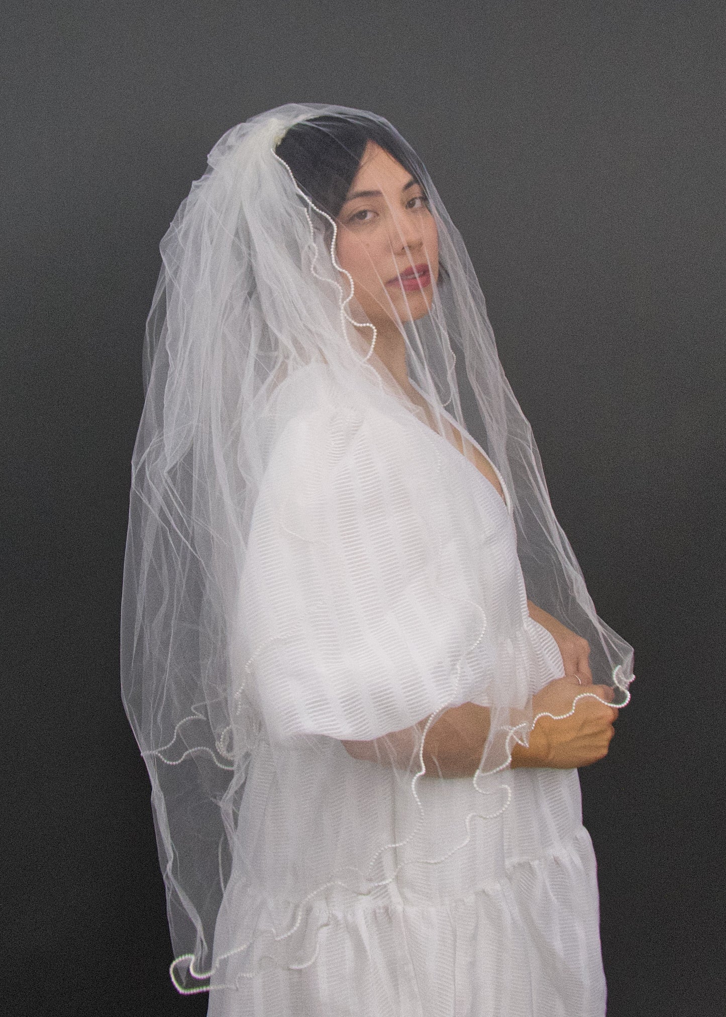 Thea Pearl Trim Veil