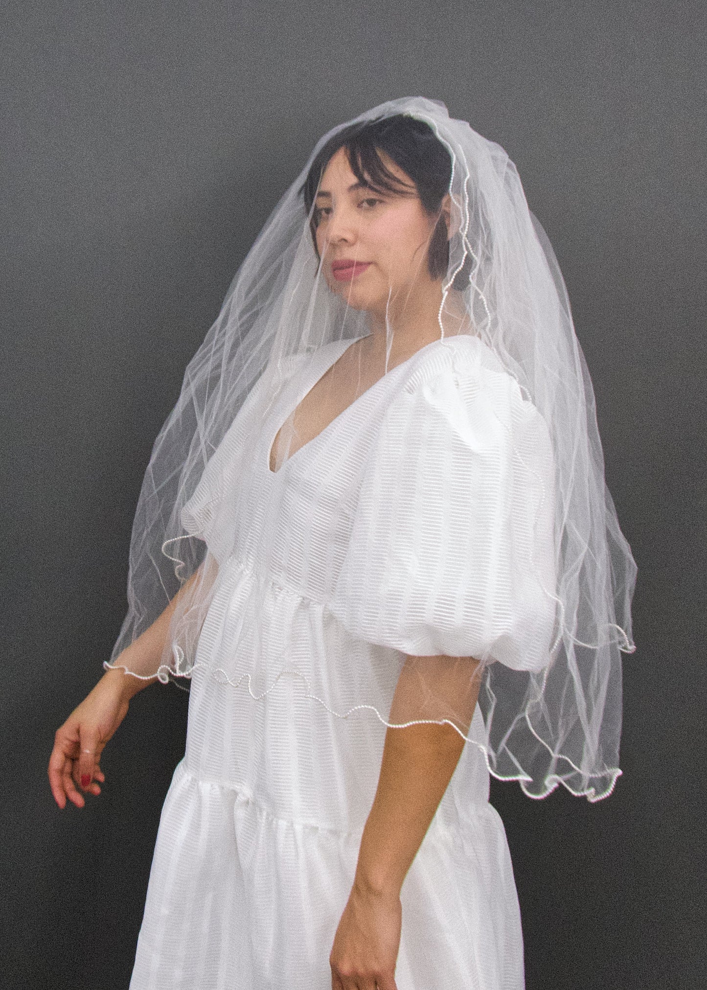 Thea Pearl Trim Veil