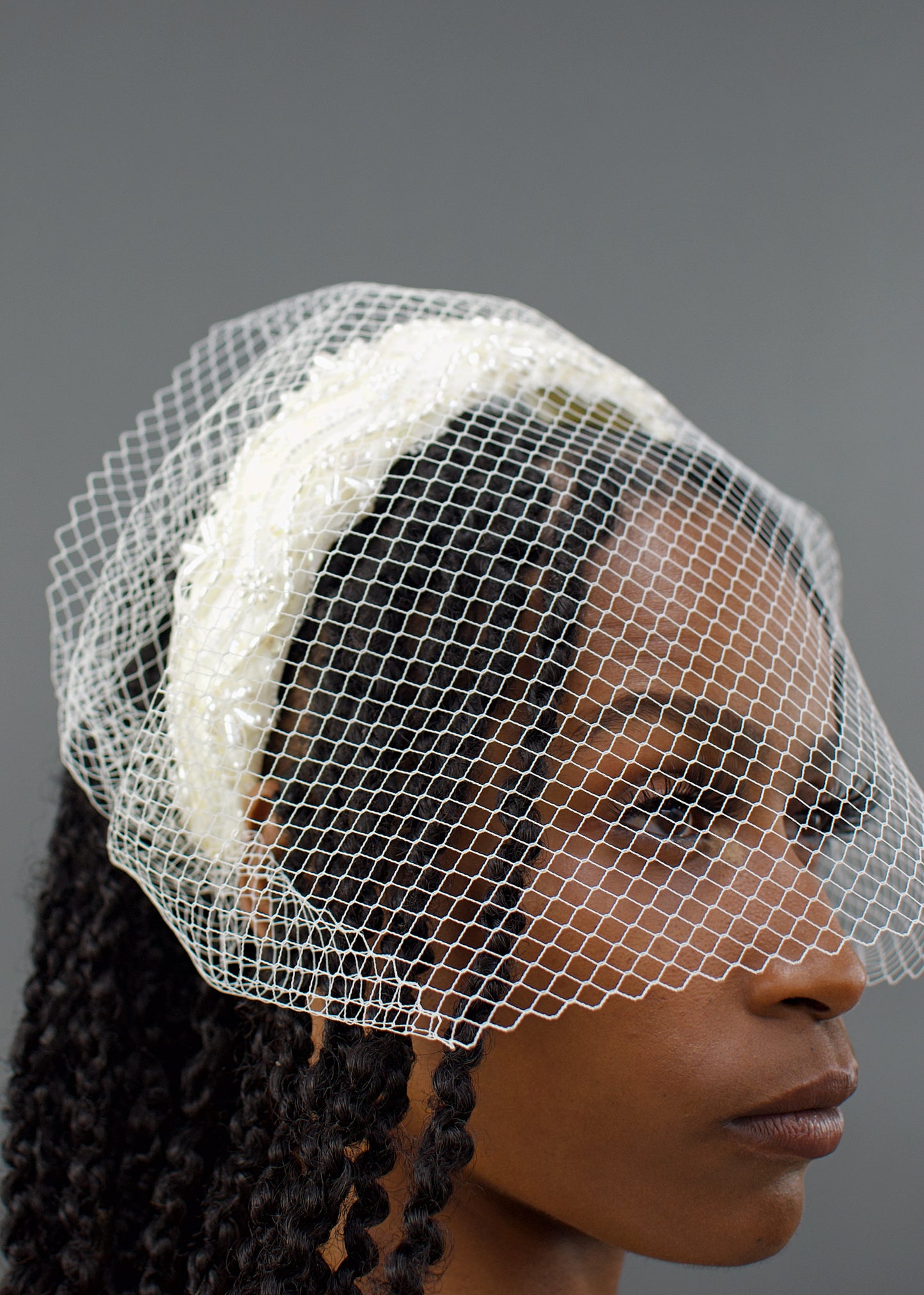 Fair Lady Bridal Head Band with Netting