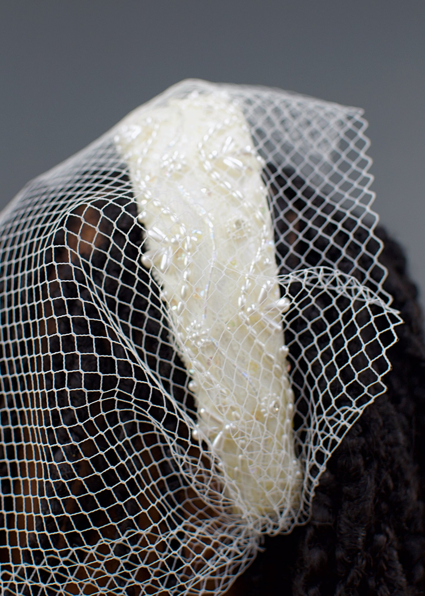 Fair Lady Bridal Head Band with Netting