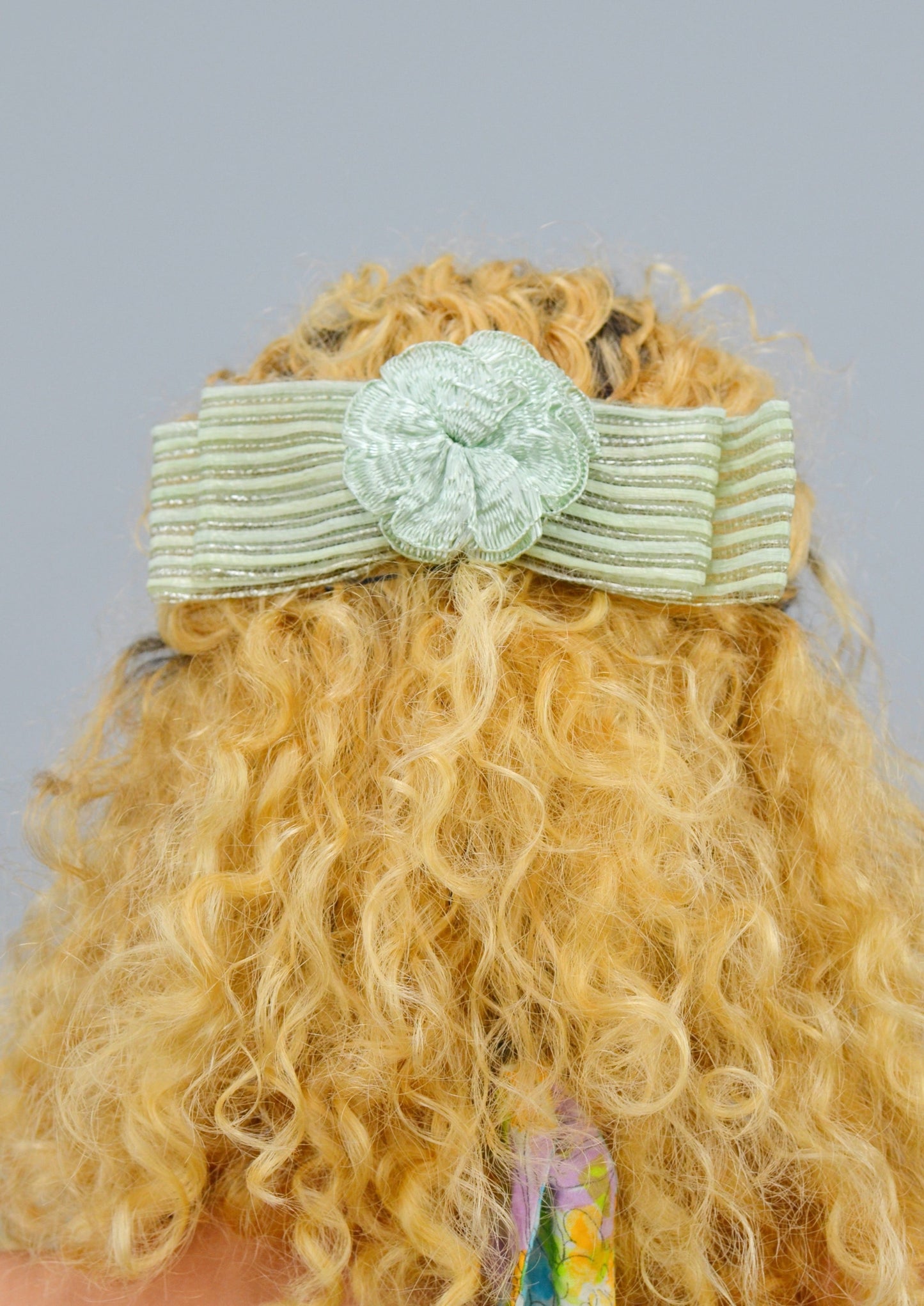 Striped Rosette Hair Bow, Multiple Colors