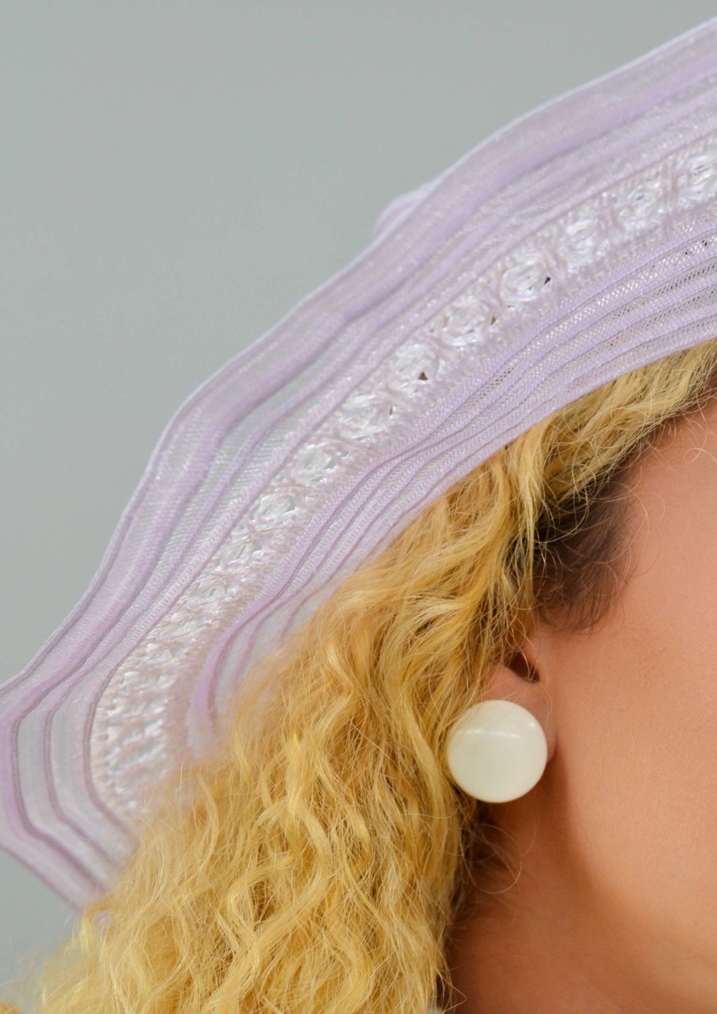 The Ava Lavender Sheer Hat, Vintage 1970's Hat