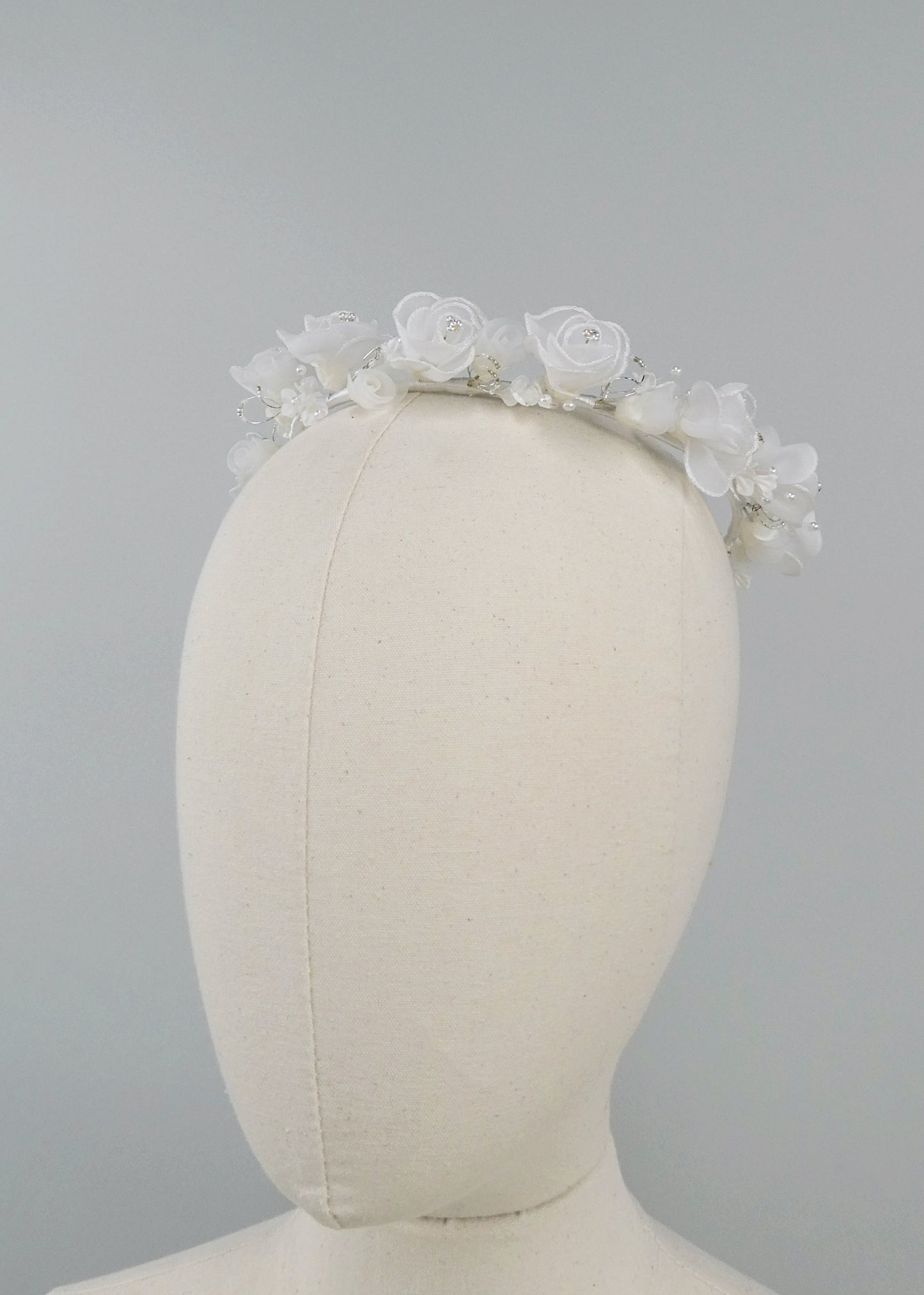 Eloise Tulle Rosettes & Beaded Wire Halo